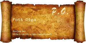 Pott Olga névjegykártya